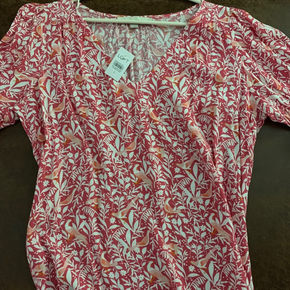 Red floral shirt from Loft